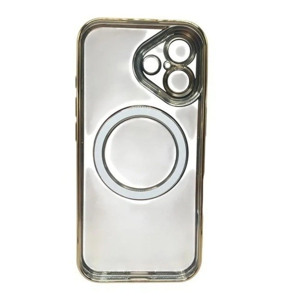 iPhone 17 Clear Protective Case Gold‎ Metallic Trim NEW